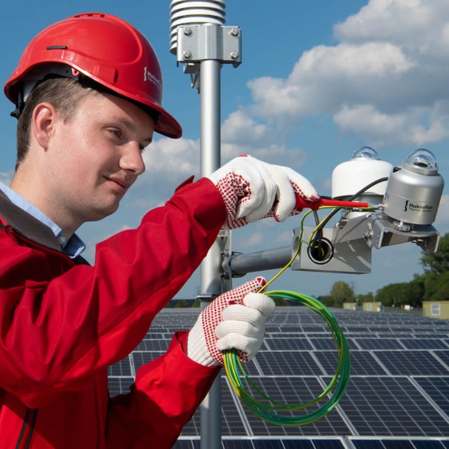 Industrial pyranometer for solar radiation measurement on PV farm